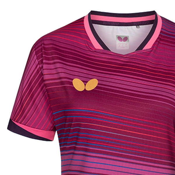 Butterfly Nagano Lady Shirt - Purple - Front - Close-Up